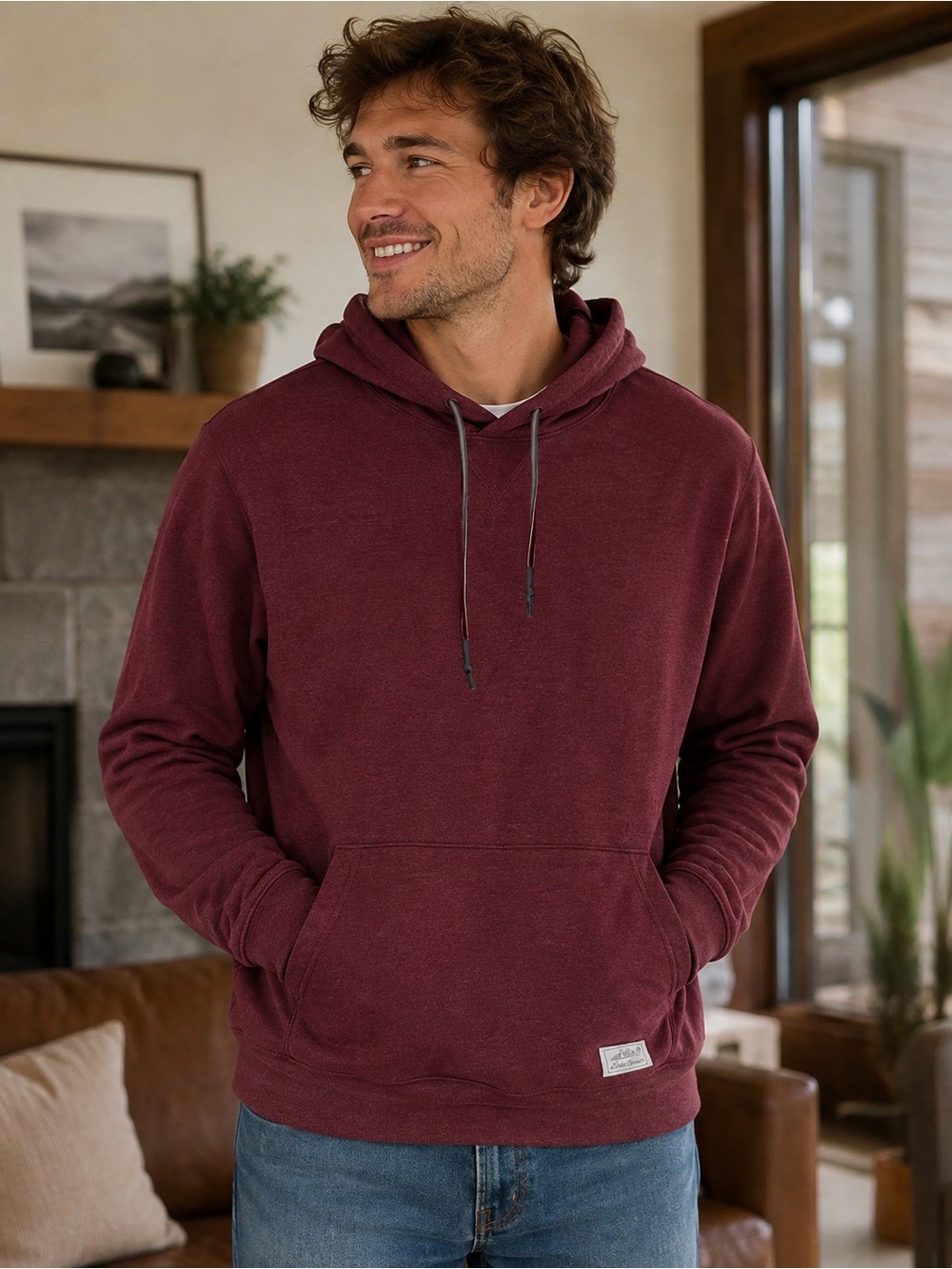 Eddie Bauer Men's Everyday Pullover Hoodie Maroon Size L